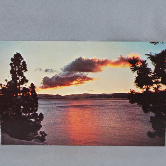 Vintage Postcard - Sunset over Lake Tahoe- Dexter Press - Picture 3 of 3